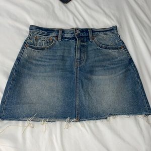 Denim Distressed Skirt